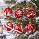 Toptan Yılbaşı Lüks Desenli Top Kırmızı Noel Motifli 6 Adet 6 cm