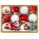 Toptan Yılbaşı Lüks Top Kutulu Noel Baba Temalı 12 Adet 6 cm