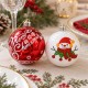 Toptan Yılbaşı Lüks Top Kutulu Noel Baba Temalı 12 Adet 6 cm