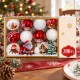 Toptan Yılbaşı Lüks Top Kutulu Noel Baba Temalı 12 Adet 6 cm