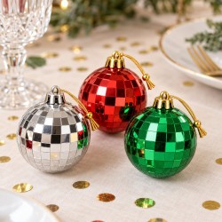 Toptan Yılbaşı Mini Disko Top Süs 12 Adet 3 cm