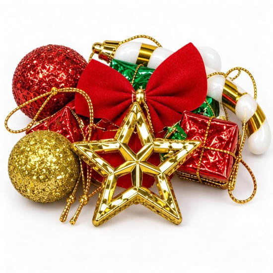 Toptan Yılbaşı Mini Süs Seti Gold Yıldızlı Karışık Toptan Yılbaşı Mini Süs Seti Gold Yıldızlı Karışık