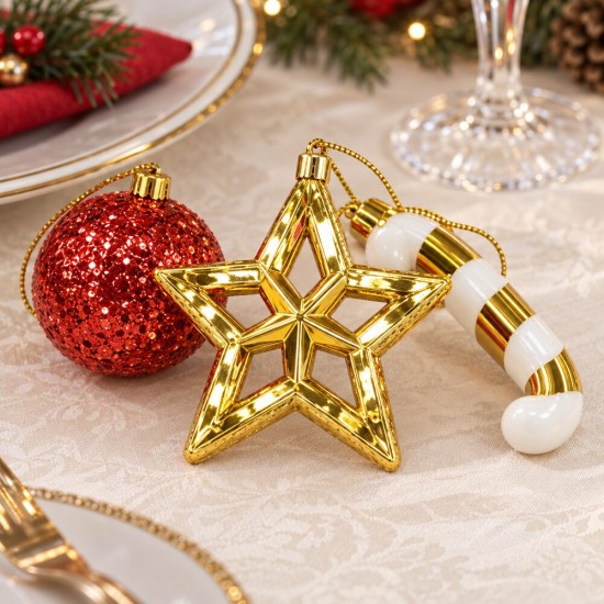 Toptan Yılbaşı Mini Süs Seti Gold Yıldızlı Karışık Toptan Yılbaşı Mini Süs Seti Gold Yıldızlı Karışık