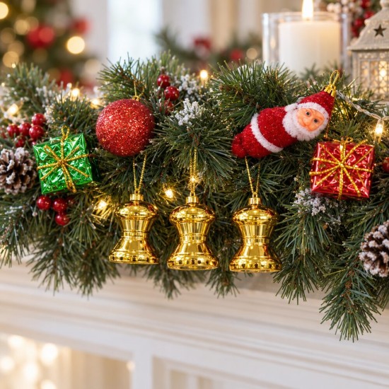 Toptan Yılbaşı Mini Süs Seti Noel Baba Çanlı Karışık