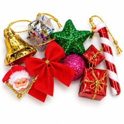 Toptan Yılbaşı Mini Süs Seti Noel Baba Figürlü Karışık