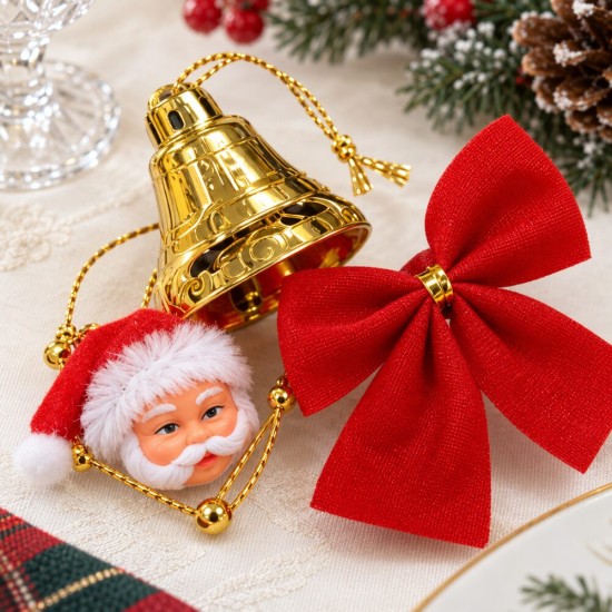Toptan Yılbaşı Mini Süs Seti Noel Baba Figürlü Karışık