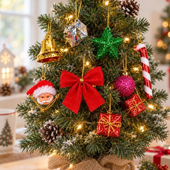 Toptan Yılbaşı Mini Süs Seti Noel Baba Figürlü Karışık