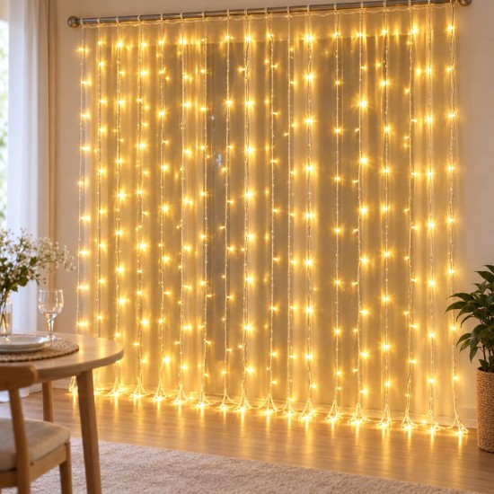 Toptan Yılbaşı Perde Işık 3x3 Metre USB Girişli Toptan Yılbaşı Perde Işık 3x3 Metre USB Girişli