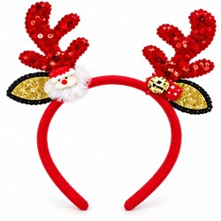 Toptan Yılbaşı Tacı Geyik Boynuzlu Noel Babalı