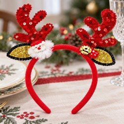 Toptan Yılbaşı Tacı Geyik Boynuzlu Noel Babalı Toptan Yılbaşı Tacı Geyik Boynuzlu Noel Babalı