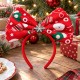 Toptan Yılbaşı Tacı Lüks Fiyonk Noel Desenli
