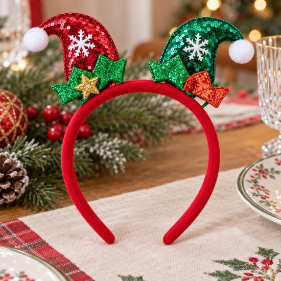Toptan Yılbaşı Tacı Noel Şapkalı 3 Model