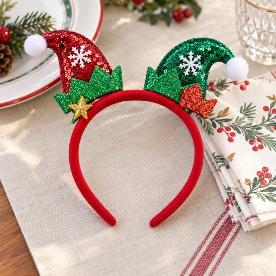 Toptan Yılbaşı Tacı Noel Şapkalı 3 Model