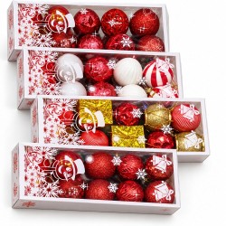 Toptan Yılbaşı Top Süs Kutulu Karma Set 20 Adet 5 cm