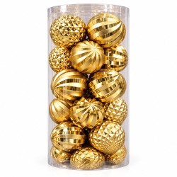 Toptan Yılbaşı Topu 24'lü 6 cm Gold 4 Model