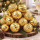 Toptan Yılbaşı Topu 24'lü 6 cm Gold 4 Model
