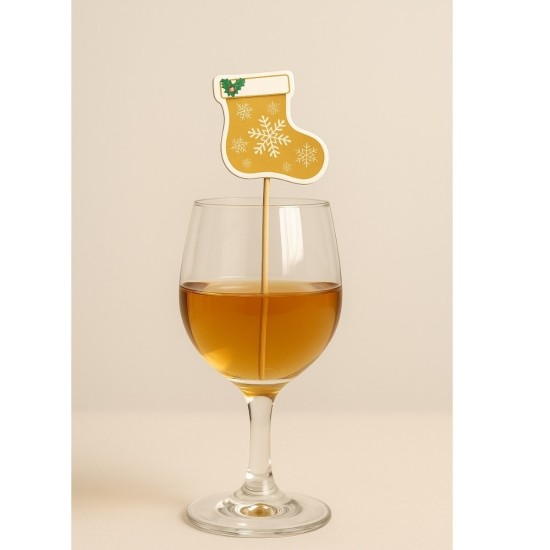 Toptan Yılbaşı Kürdanı 8'li Set – Yeni Yıl Temalı