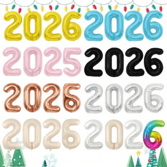 Toptan Yılbaşı Folyo Rakam Balon Set 76 Cm