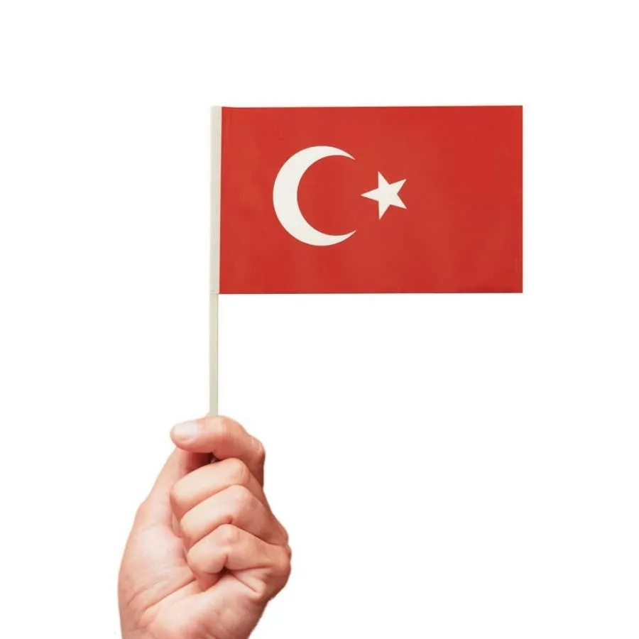 Toptan ay-yıldızlı çıtalı bayrak 24 cm